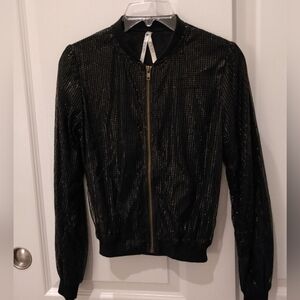 Black sequin top jacket xs